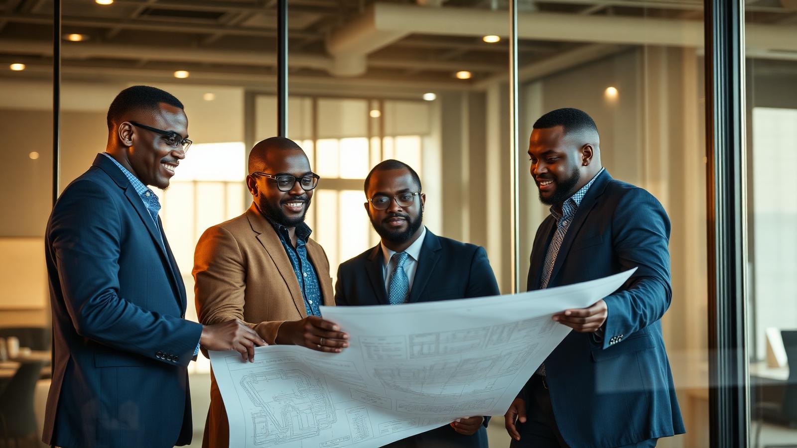 Kuokom engineering leadership reviewing technical plans